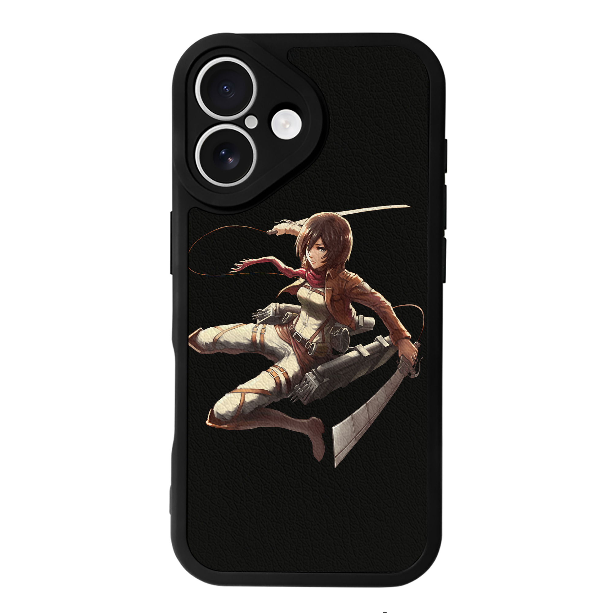 （画像用） 進撃の巨人 ミカサ·アッカーマン Attack on Titan Mikasa Ackerman 【iPhone 16シリーズ対応】シリコンスマホケース（レザー調） 材質：シリコン